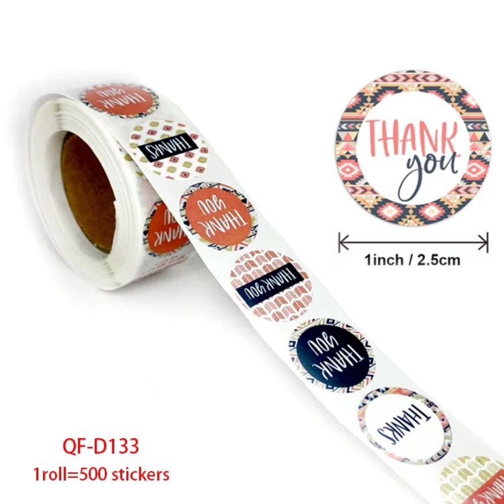 I Inch 500PCS Custom Thank You Label Sticker Roll